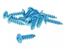 Screw set Crosshead 6mm x 20mm Anodized Blue 12-Pieces Universal