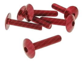 Button Head Bolt set Allen M5 x 30mm Anodized Red 6-Delig Universal