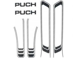 Lijnen sticker set PVC transfers antraciet metallic (Puch Maxi S)