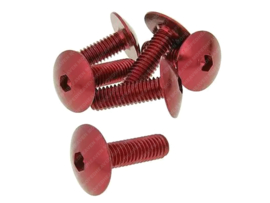 Button Head Bolt set Allen M6 x 20mm Anodized Red 6-Delig Universal