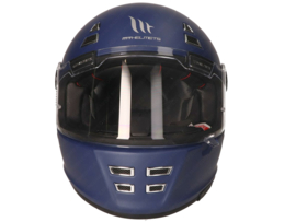 Helm Integraal Retro MT Jarama SV Solid Mat Blauw - Zilver