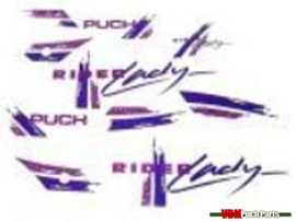 Sticker set purple Puch Rider Lady