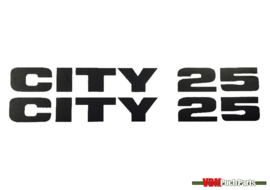 Sticker set side covers 165x25mm black Puch City 25