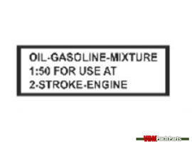 Sticker tank fuel mix small transparent english