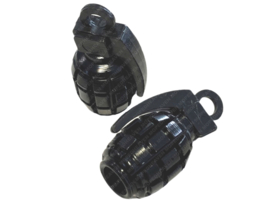 Valve cap set Grenade Black 2-Pieces Universal