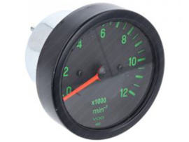 Drehzahlmesser Schwarz - Grün 85mm - 60mm VDO Nachbau Universal