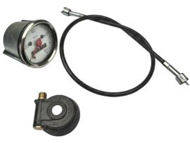 Tacho Satz VDO Nachbau Weiß Zifferblatt - Beleuchtung 80Km/h - 48mm Puch Maxi