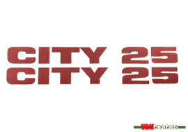 Stickerset zijkap 165x25mm rood Puch City 25