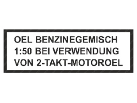 Aufkleber Tank Kraftstoffgemisch Klein Transparent Deutsch
