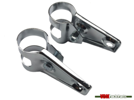 Headlight hook set chrome 28mm