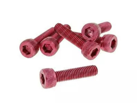 Bolt set Allen M5 x 20mm Anodized Red 6-Pieces Universal