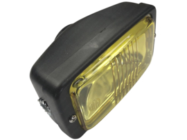 Koplamp vierkant 142mm zwart geel glas Guia