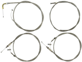 Cable set Silver Smoke Braided complete 4-Pieces Puch Maxi