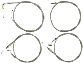 Cable set Silver Smoke Braided Complete 4-Pieces Puch Maxi