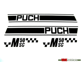 Sticker set zwart/wit Puch M50 SG