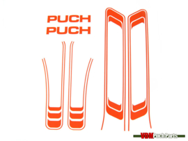 Lijnen sticker set PVC transfers oranje (Puch Maxi S)