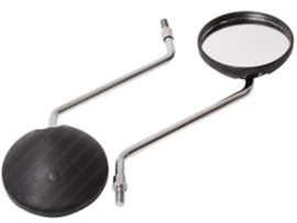 Mirror set Left - Right Black - Chrome Universal