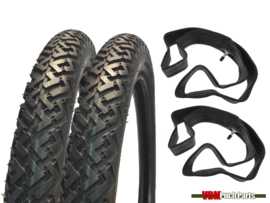 16 Inch 2.50 Deestone D8000 street profile tyre set (2.50x16)