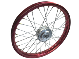 Spaakvelg Voorzijde 17 Inch 1.40 Breed Geanodiseerd Rood - Gepolijst Rigida! Puch Maxi