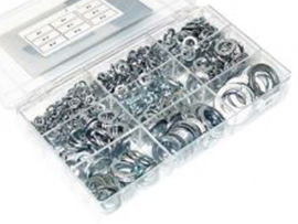 Assortiment set Veerringen Verzinkt DIN 127B 523-Delig