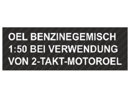 Aufkleber Tank Kraftstoffgemisch Klein Schwarz Deutsch