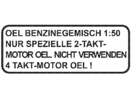 Aufkleber Tank Kraftstoffgemisch Groß Transparent Deutsch