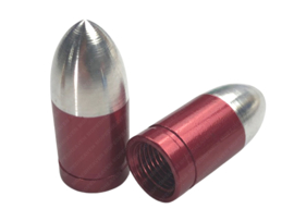 Valve cap set Bullet Red 2-Pieces Universal