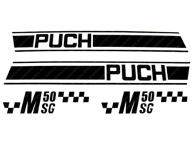 Aufkleber Satz Schwarz/Weiß Puch M50 SG