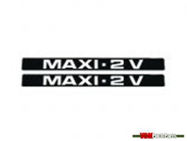 Sticker set zwart / wit 225mm x 22mm 12-Delig Maxi -2 V