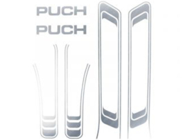 Lijnen sticker set PVC transfers chroom (Puch Maxi S)