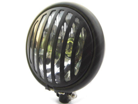 Koplamp 150mm Zwart Grill Caferacer Style! Onder bevestiging Universeel