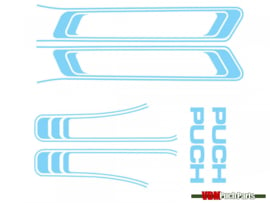 Lines sticker set PVC transfers baby blue (Puch Maxi S)