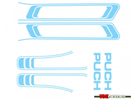 Lines sticker set PVC transfers baby blue (Puch Maxi S)