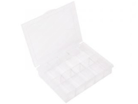 Sorting box Plastic Transparent 10 Compartments 130mm x 95mm x 28mm