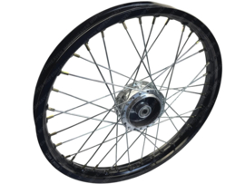 Spaakvelg Voorzijde 17 Inch 1.40 Breed Geanodiseerd Zwart - Gepolijst Rigida! Puch Maxi