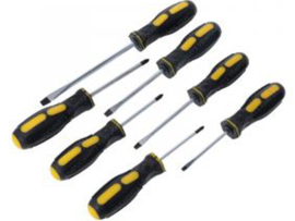 Screwdriver set Softgrip Yellow - Black 7-Pieces