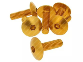 Button Head Bolt set Allen M6 x 20mm Anodized Gold 6-Delig Universal