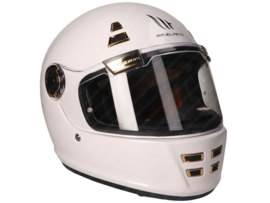 Helm Integraal Retro MT Jarama SV Solid Glans Wit - Goud