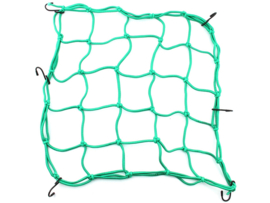 Bagagenet elastisch met 6 haken 40x40cm groen universeel