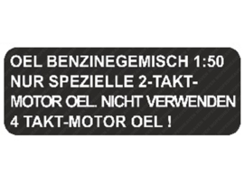 Aufkleber Tank Kraftstoffgemisch Groß Schwarz Deutsch