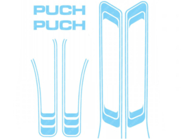 Lijnen sticker set PVC transfers baby blauw (Puch Maxi S)