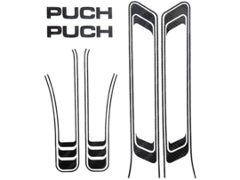 Lines sticker set PVC transfers black carbon (Puch Maxi S)