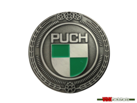 Emblem Puch Logo Silber Emaille 47mm RealMetal