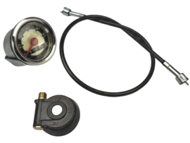 Tacho Satz VDO Nachbau Schwarz - Weiß 80Km/h - 48mm Puch Maxi
