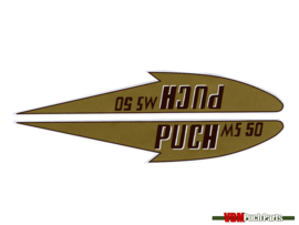 Tank transfer sticker set brown Puch MS50