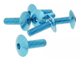 Button Head Bolt set Allen M6 x 20mm Anodized Blue 6-Delig Universal