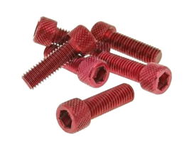 Bolt set Allen M8 x 25mm Anodized Red 6-Pieces Universal