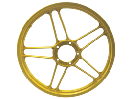 5 Star Alloy Cast Wheel 17 Inch Powdercoated Yellow 17 x 1.35 Puch Maxi