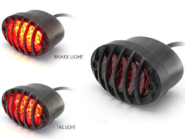 Rear light Black / Red Classic Prison Caferacer Style! LED Universal
