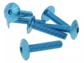 Button Head Bolt set Allen M6 x 30mm Anodized Blue 6-Delig Universal